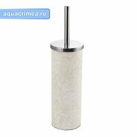 Ёрш напольный кожанные вставки БЕЖЕВЫЕ С ВЫДЕЛКОЙ нержавейка "Санакс"